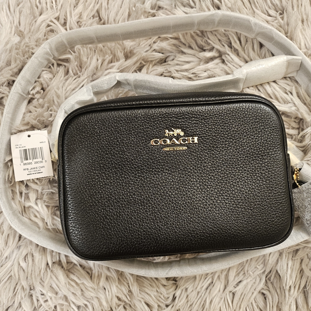 SOLD Coach Black Pebbled Leather Shoulder Bag